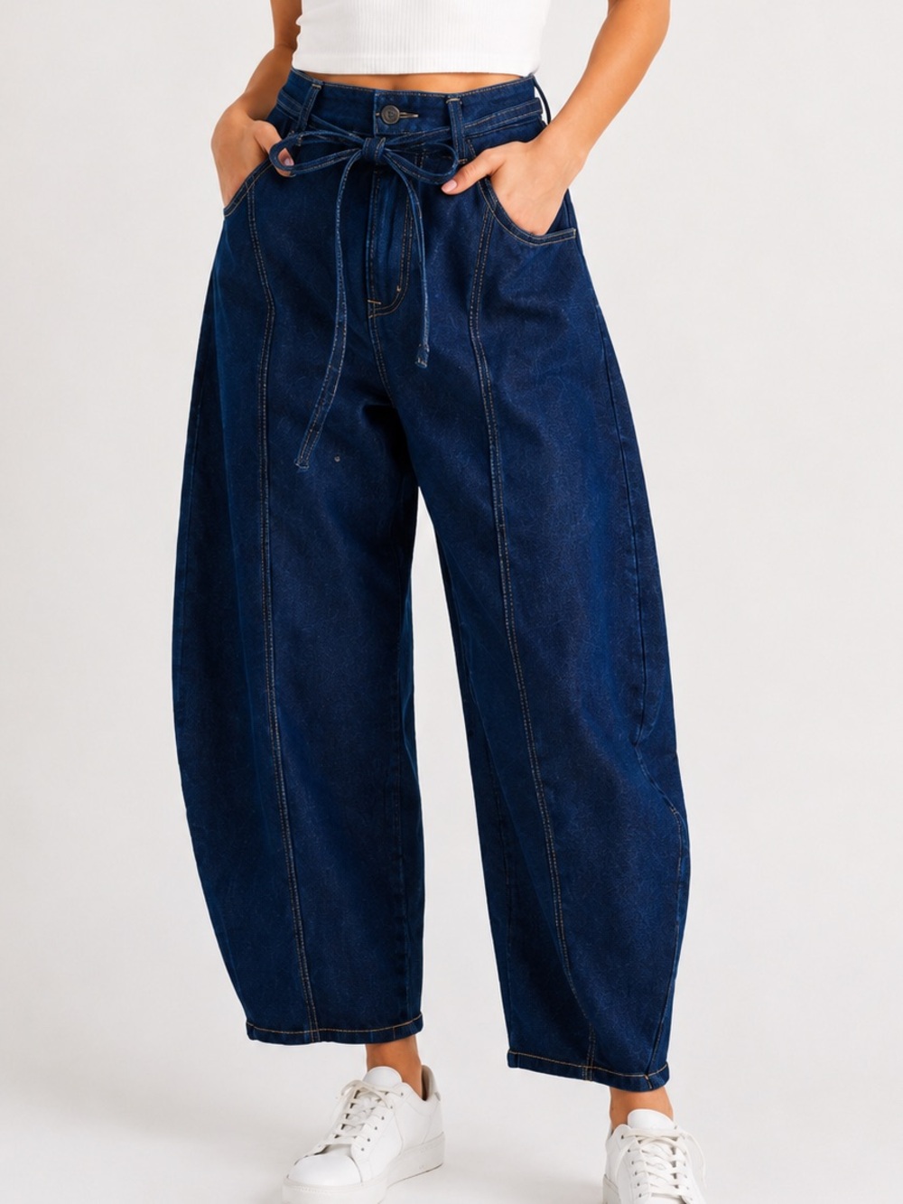 Vigoss Dark Wash Barrel Jeans High Rise Cropped Size 1/25